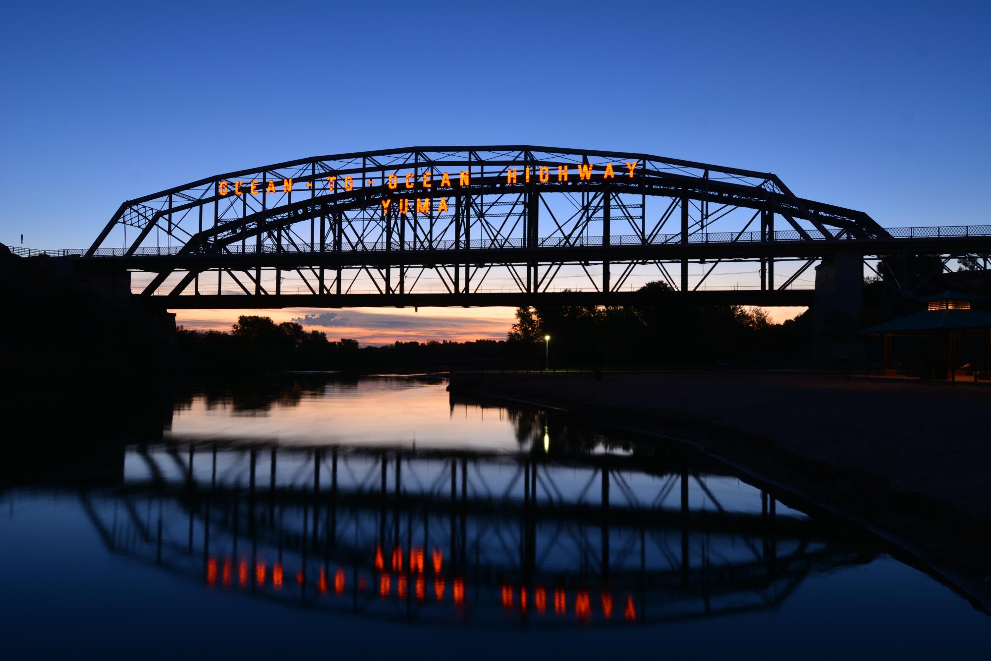 Ocean to Ocean Bridge at Dusk