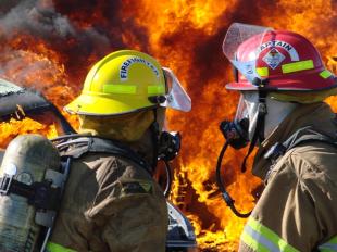 Firefighters fighting fire