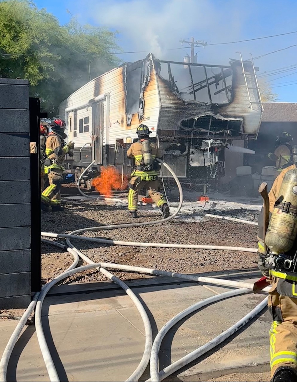 travel trailer fire