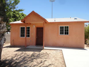 Exterior - repainted peach