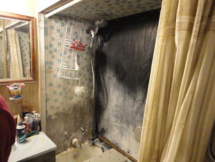 Shower - damaged wall