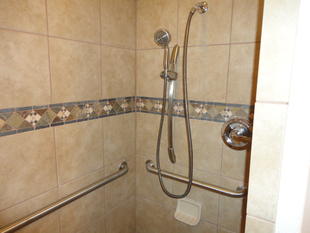 Shower - retiled with new fixtures